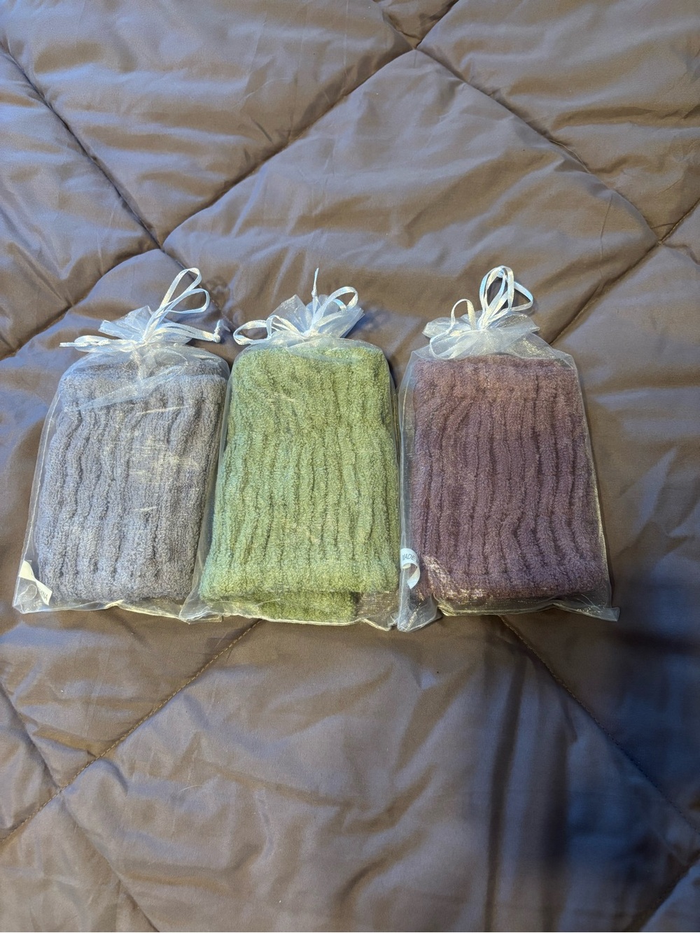 Set of 3 Spa Headbands- Purple , Green, Mauve
